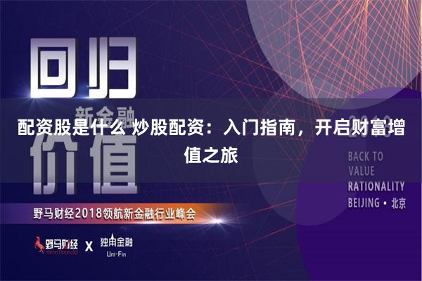 配资股是什么 炒股配资：入门指南，开启财富增值之旅